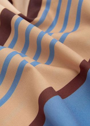 Mango Foulard raso righe blu - Donna - Taglia unica - MANGO