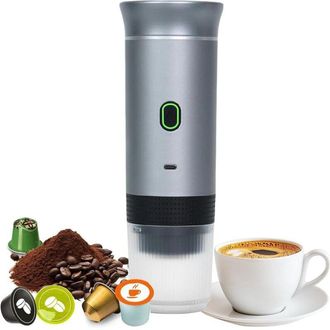 OEM Cafetera Port&aacute;til, Cafetera Expreso El&eacute;ctrica 3 En 1, Calentamiento R&aacute;pido, Compatible Con C&aacute;psulas De Caf&eacute; Molido Peque&ntilde;as (gris)
