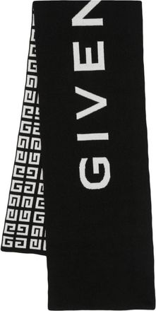Givenchy reversible logo-intarsia scarf - men - Wool/Cashmere - One Size - Black
