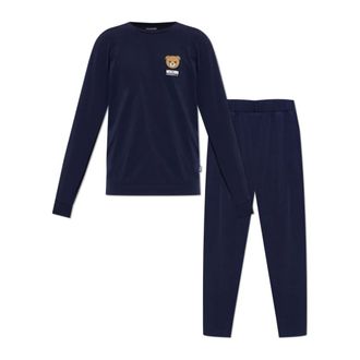 Moschino Pyjamas, male, Blue, Size: 2XL Two-piece logo pajama set