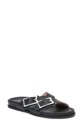 Bruno Magli Genesis Slide Sandal in Black Tumbled at Nordstrom, Size 7.5