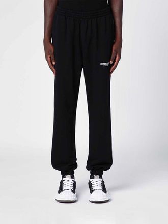 Represent Pantaloni jogging in cotone con coulisse in vita e logo a contrasto