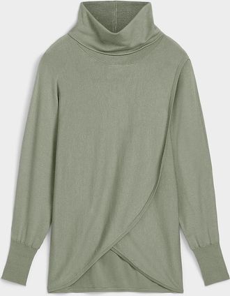 Contemporaine Womens Draped Tunic Top sweater