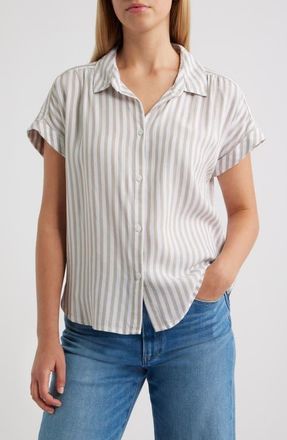 Beach Lunch Lounge Darby Short Sleeve Button-Up Shirt in Sandy Shore at Nordstrom, Size X-Small