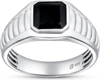 LuvMyJewelry Kuro 2.55CT Bezel Black Spinel Ring 925 Silver