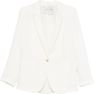 Forte_Forte White Notched Lapel Blazer