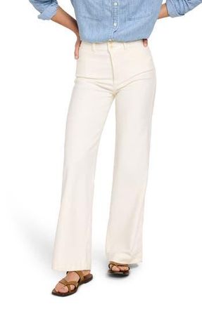 Faherty Harbor Stretch Terry Wide Leg Pants in Egret at Nordstrom Rack, Size 26