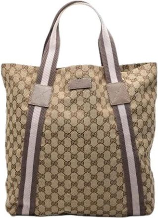Gucci Pre-owned Canvas Tote Bag - Dames - Pre-owned - Beige - Maat: ONE Size