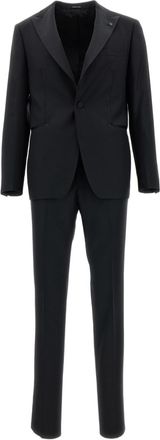 Tagliatore Black Napoli Smoking Wool Suit