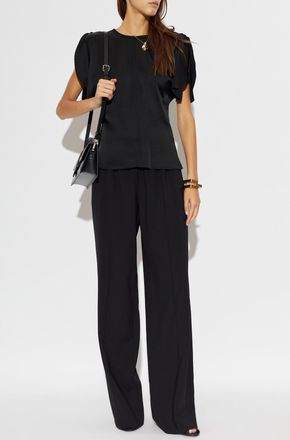 Victoria Beckham Satin Sleeveless Top, Womens, Black