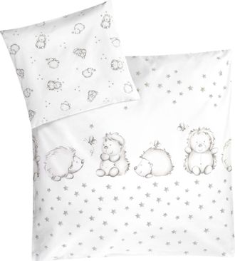 Julius Zöllner Kinderbettwäsche »Igelchen, in 100x135cm passt in Babybetten von 70x140cm und 60x120cm« 2 Stk. tlg. mit kleinem Igel, 80x80 cm für Wiegen, Stubenwagen