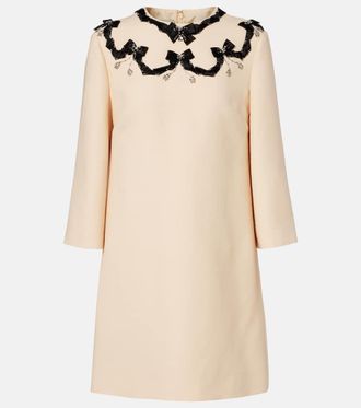 Valentino Crepe Couture embellished minidress