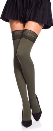 Romartex Opaque 40 Denier Microfibre Hold Ups Stockings, XL, khaki