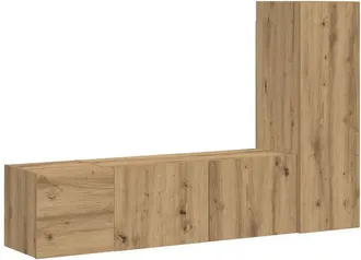 Berkfield Home Wall Mounted TV cabinets 3 pcs Artisan Oak Engineered Wood in Brown