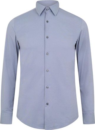 HUGO BOSS Heren P-Hank S Katoenen Kent Kraag Overhemd (Donkerblauw)