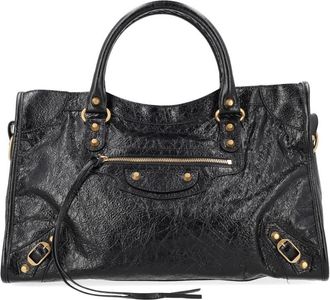 Balenciaga Womens Medium Handbag Le City Leather Black Handbags Hand Bags
