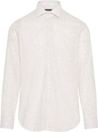 Barba Camicia con stampa geometrica - Bianco