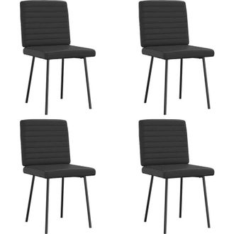 vidaXL Vidaxl - Sillas De Comedor 4 Unidades Cuero Sint&eacute;tico Negro