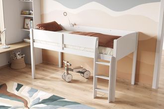 Flair Loop Mid Sleeper Cabin Bed in White | Size: Single