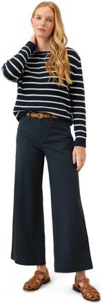 Pact Organic Cotton Stretch Twill Wide Leg Pant in Midnight Blue at Nordstrom, Size Xx-Large 28