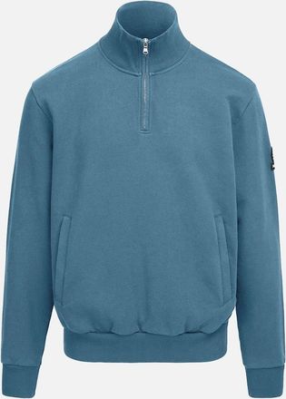 Sandbanks Mens SANDBANKS BADGE LOGO QUARTER ZIP SWEATSHIRT TEAL - Blue/Green - Size: 40