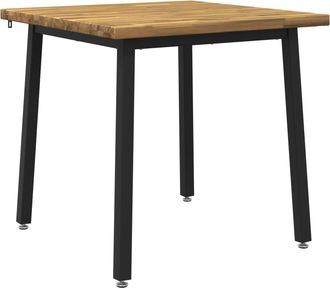 vidaXL 70 X 70 X 75 Cm Madera De Acacia S&oacute;lida Blanco Y Negro Cuadrado Vidaxl
