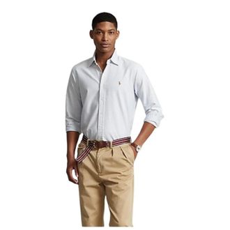 Polo Ralph Lauren Gestreept Oxford overhemd - Heren - Zakelijke Overhemden - Blauw - 2XL - Katoen - Overhemden