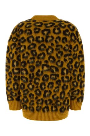 Bottega Veneta Womens Embroidered Wool Blend Oversize Cardigan Eggyolkfondant Exterior: Mohair Nylon Maglieria