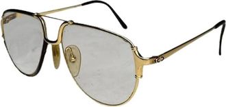 Dior Pre-owned Accessories, female, Yellow, Size: ONE SIZE Pre-owned Vintage Metal Sunglasses