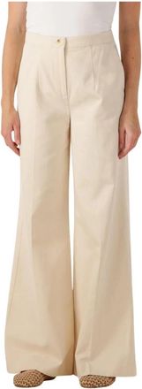 Another Label Wide Leg Nadine Pants - Dames - Wijde Broeken - Beige - S - Broeken