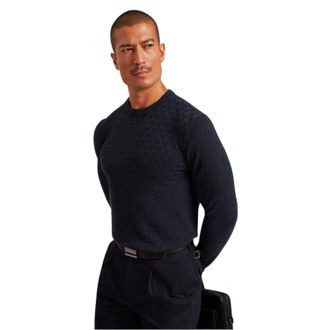 Ted Baker Heren Gebreide Crew Neck Trui (Marineblauw)