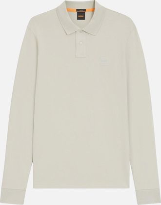 HUGO BOSS Mens Boss Passerby Long Sleeve Polo - Cream - Size: 30/31/36