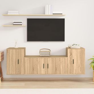 vidaXL Vidaxl - Set De Muebles Para Tv 3 Pzas Madera Contrachapada Roble Sonoma