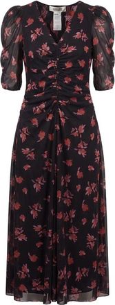 Diane Von F&uuml;rstenberg Koren Floral-print Ruched Midi Dress