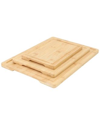 MegaChef 3Pc Bamboo Cutting, Prep & Serving Boards