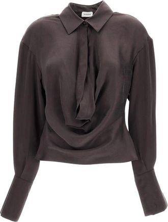 Andamane Lilia Blouse - Dames - Overhemden - Bruin - M - Polyester - Overhemden