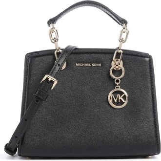 Michael Kors Cynthia Satchel - Dames - Handtassen - Zwart - ONE Size - Leer - Tassen