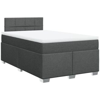 vidaXL Cama Box Spring Con Colch&oacute;n Tela Gris Oscuro 120x200 Cm Vidaxl