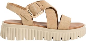 Tamaris Sandalen met sleehak, in leer