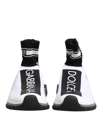 Dolce & Gabbana White Black Sorrento Socks Sneakers Womens Shoes