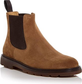 Henderson Mens Suede Chelsea Lug Boots In Brown