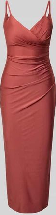 Troyden Collection Cocktailkleid mit Spaghettitr&auml;gern und V-Ausschnitt in Rostrot, Gr&ouml;&szlig;e 32