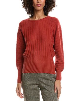 T Tahari Vertical Rib Dolman Sleeve Sweater