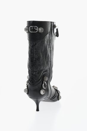 Balenciaga Stivaletti in Pelle CAGOLE WIDE con Borchie 5cm Balenciaga