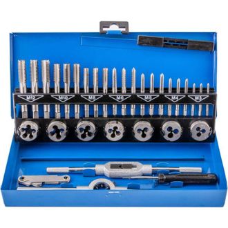 OEM Juego De 32 Machos Y Terrajas M&eacute;tricas De Aleaci&oacute;n De Tungsteno De Alta Resistencia Con Estuche Met&aacute;lico Azul