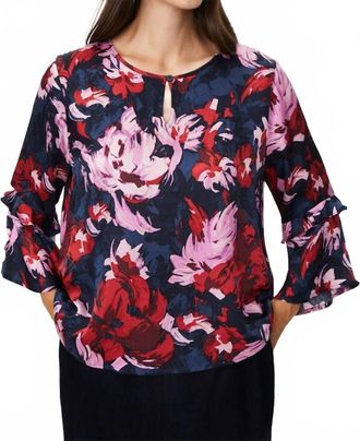 Masai Bimelda Floral Top In Scarlet Sage