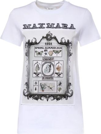 Max Mara T-shirt van katoenjersey - Dames - T-shirts - Wit - XS - Katoen - Tops