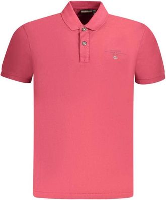 Napapijri Rode Polo met Subtiel Print en Borduursel - Heren - Polos - Rood - S - Katoen - Tops