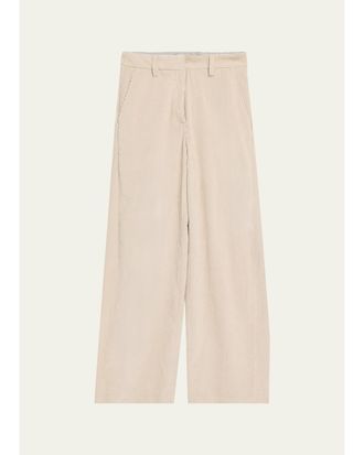 Brunello Cucinelli Cotton Corduroy Wide-Leg Trousers