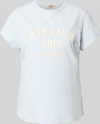 Mos Mosh Regular Fit T-Shirt mit Logo-Print in Hellblau, Gr&ouml;&szlig;e XL